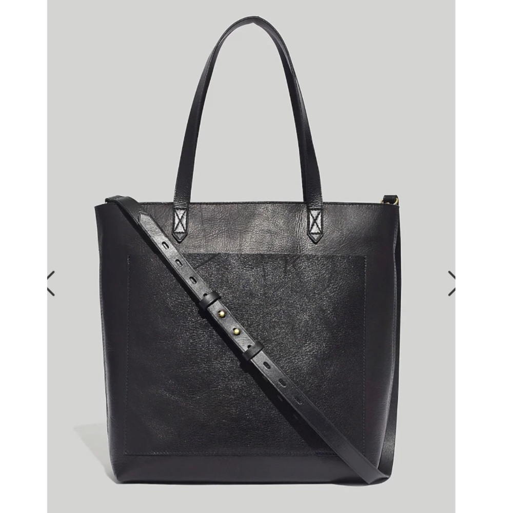 Madewell $188 Zip Top Medium Transport Tote True Black